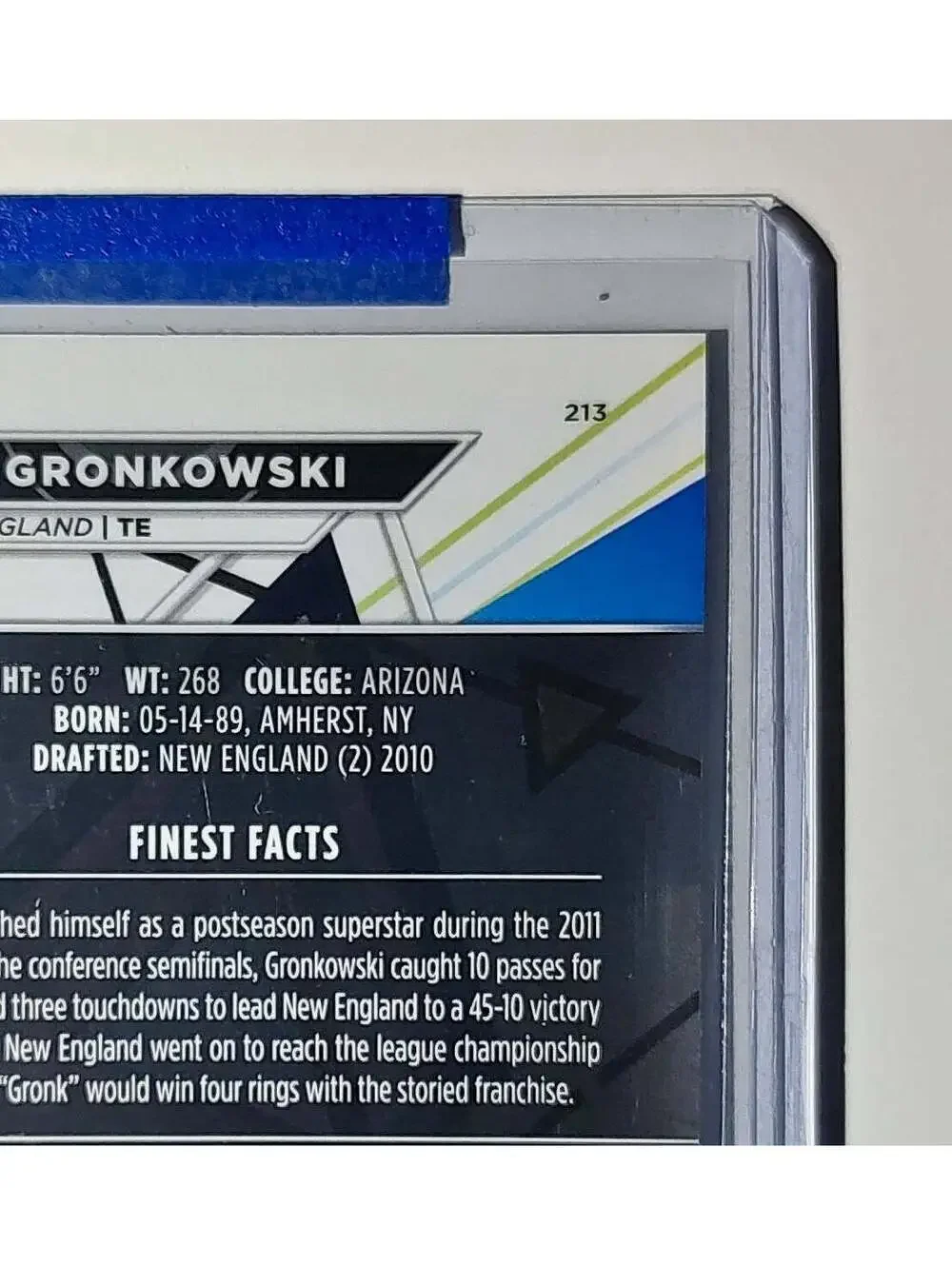 Rob Gronkowski 2023 Topps Finest NFL #213 Football Card New England Patriots